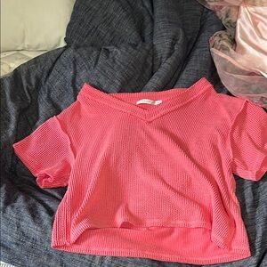 Altar'd State Pink Cropped Relaxed T-Shirt